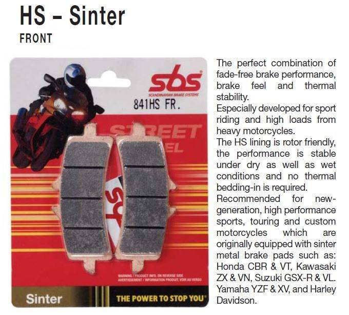 SBS 934H.HS Rear Sinter OE Replacement Break Pad